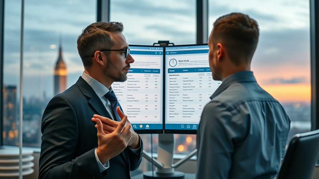 marketing automation tools side by side comparison table in modern office
